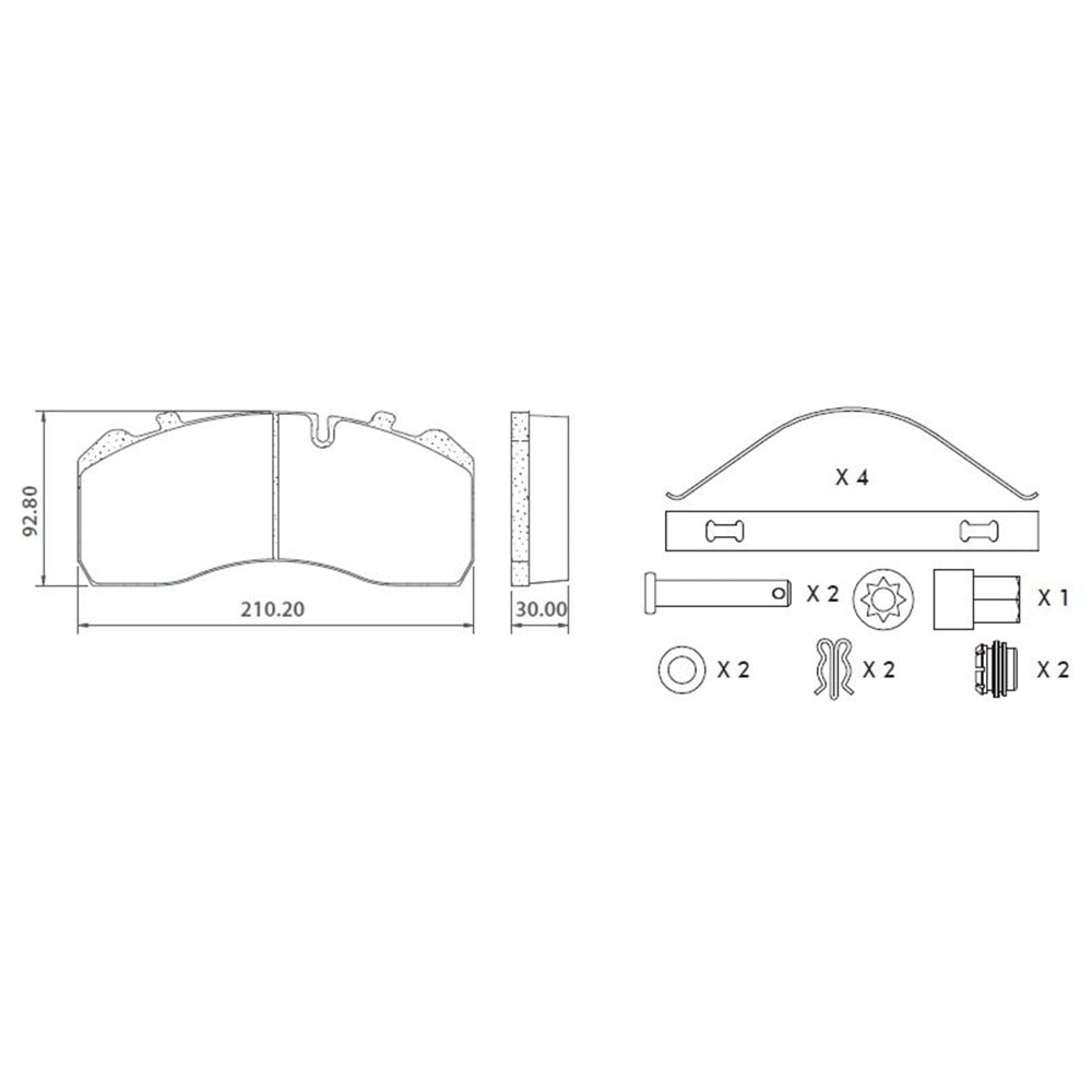 BLU DİSK FREN BALATASI MERCEDES ATEGO - 29093/29095