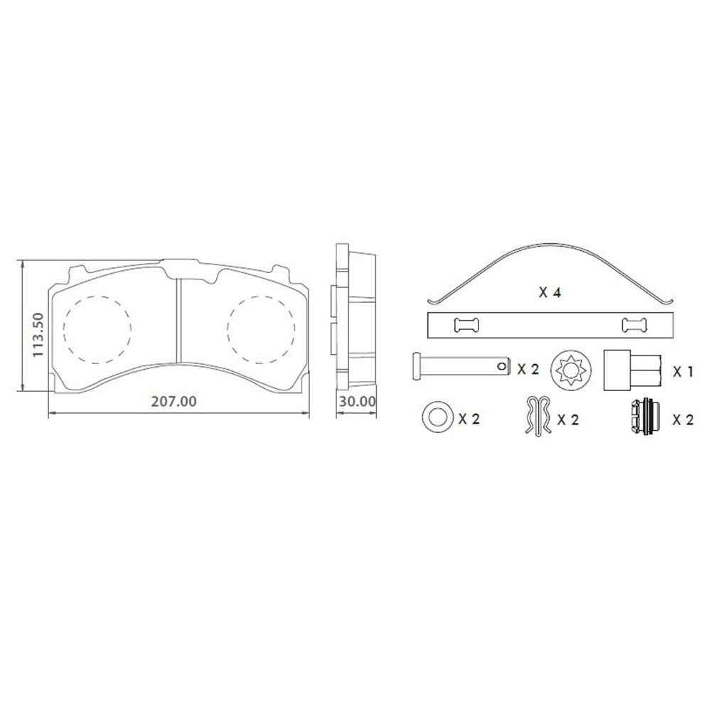 BLU DİSK FREN BALATASI MERCEDES Y.M ARKA - 29244