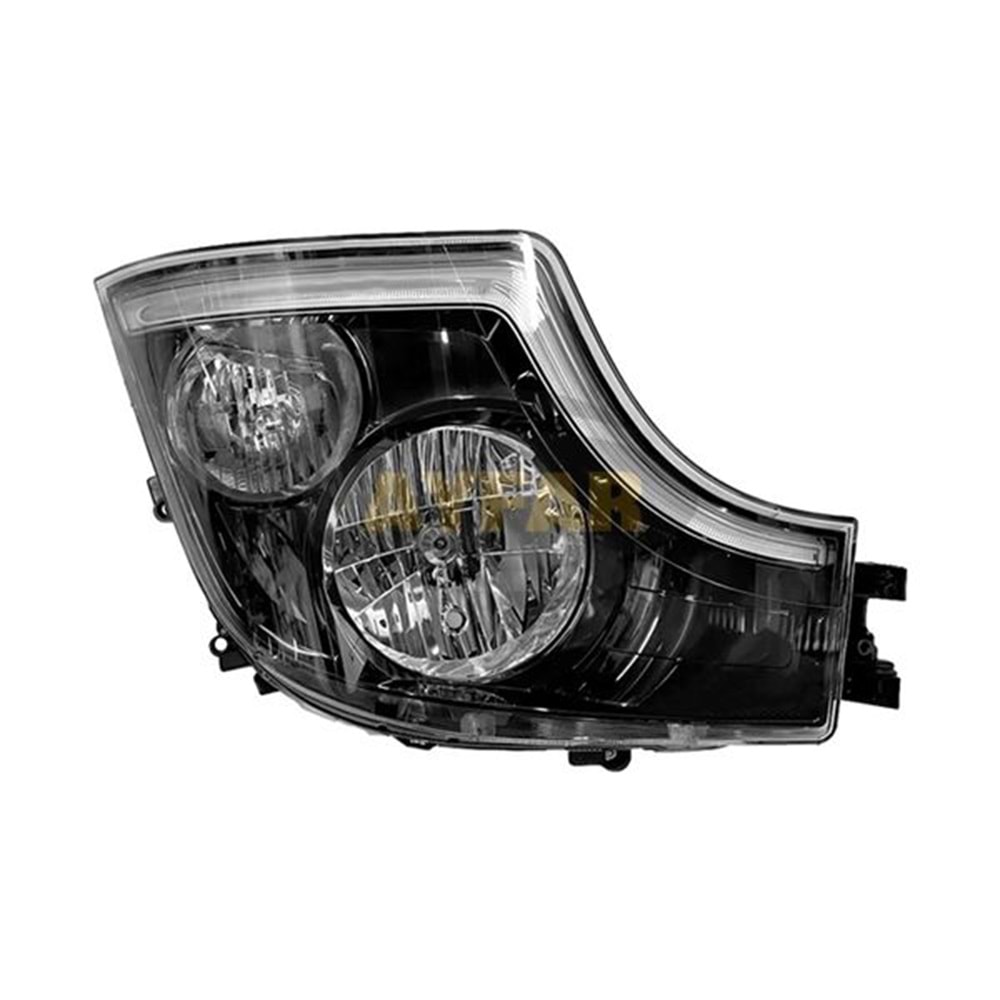 Far komple siyah Actros Sol Makyajlı Kasa Halojen (Gündüz Farı Led)