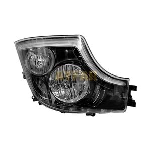Far komple siyah Actros Sol Makyajlı Kasa Halojen (Gündüz Farı Led)