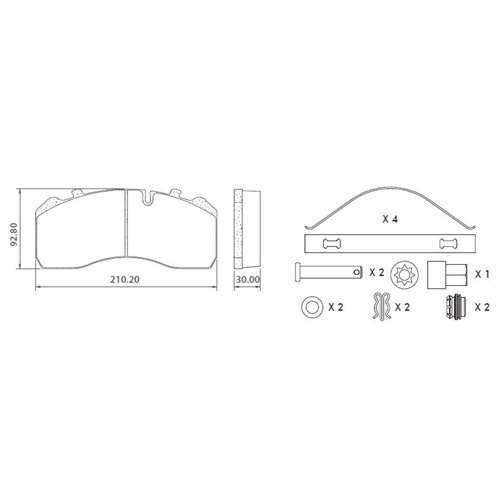 BLU DİSK FREN BALATASI MERCEDES ATEGO - 29093/29095