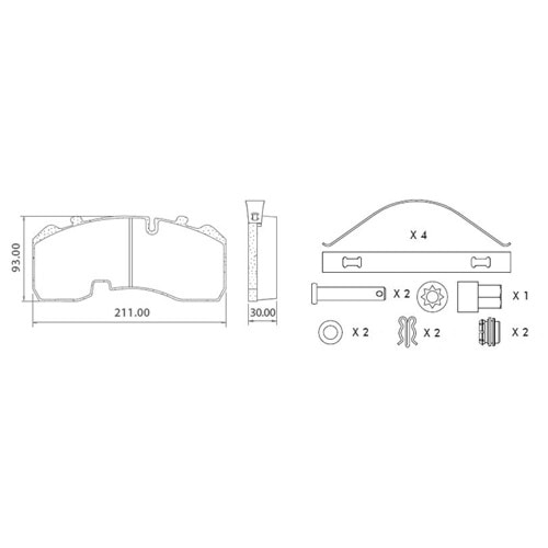 LUMAG DİSK FREN BALATASI BP-W DORSE ÇENTİKLİ - 29165 29306