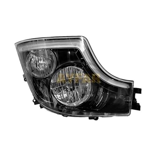Far komple siyah Actros Sol Makyajlı Kasa Halojen (Gündüz Farı Led)