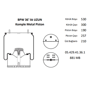 KOMPLE METAL PİSTON DORSE BPW