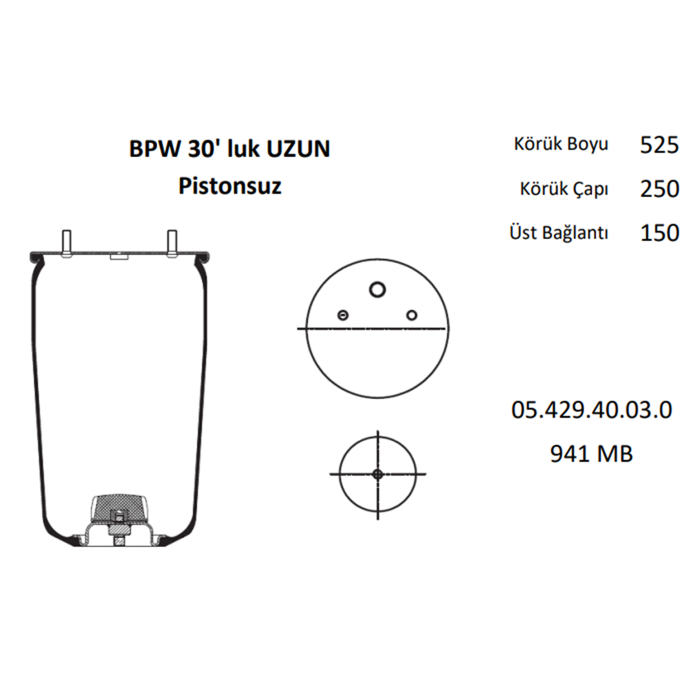 KÖRÜK DORSE BPW DİNGİL PİSTONSUZ