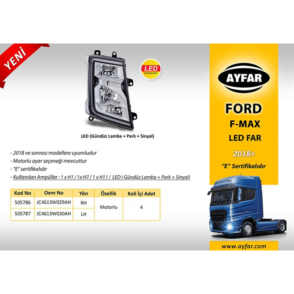 SAĞ FAR KOMPLE F MAX LEDLİ